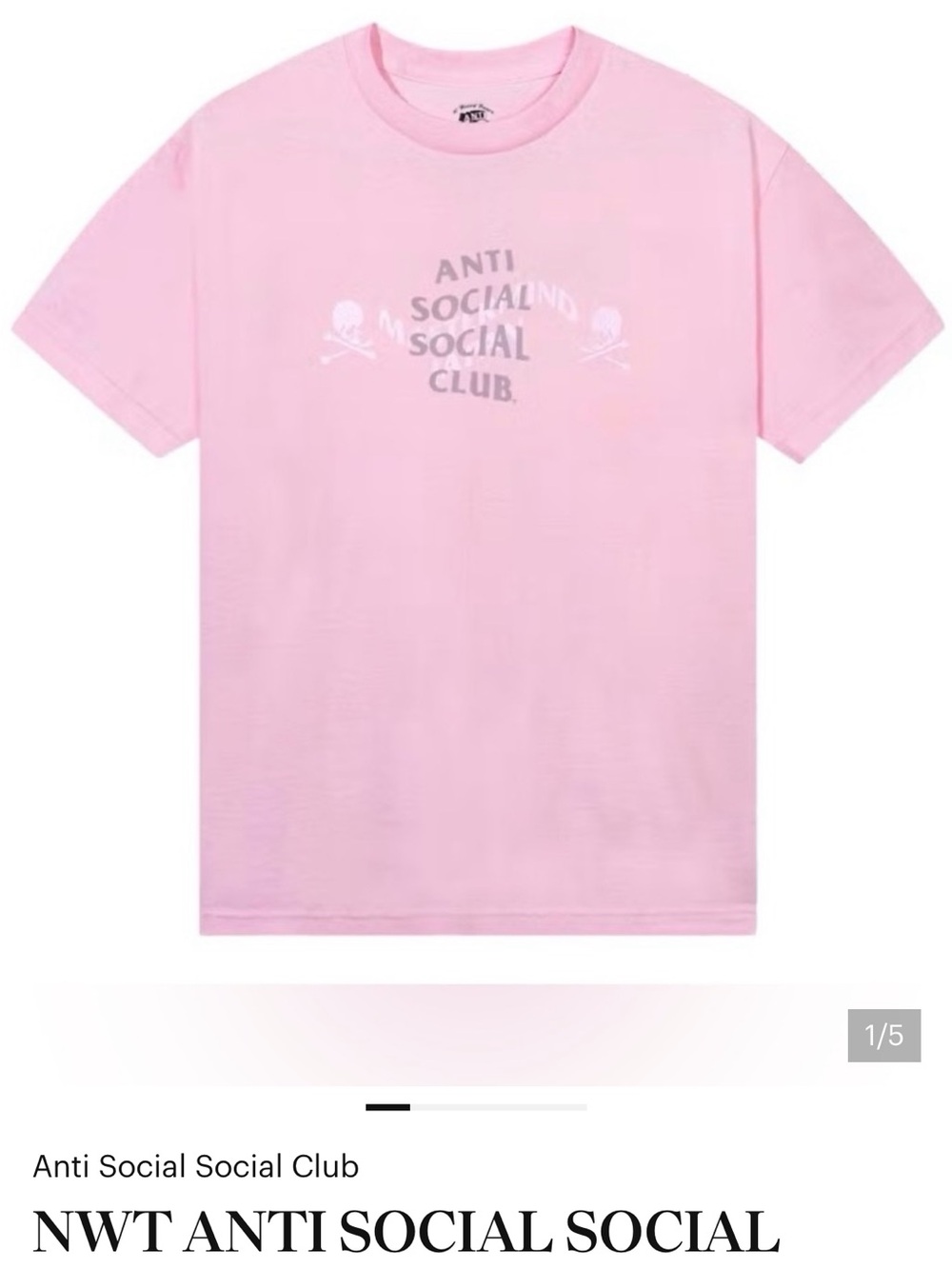 Anti Social Social Club Kids' Light Pink Logo Tee